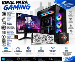 Falabella PC GAMER AMD RYZEN 7 5700G + RX 9060 16GB + 64GB RAM + 512GB SSD + MONITOR 24” 120Hz oferta