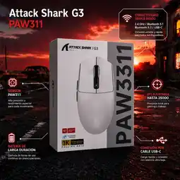 Falabella Mouse Gamer inalambrico ATTACK SHARK G3 oferta