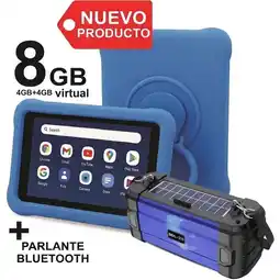 Falabella Tablet Niños 7 Pulgadas 8GB RAM (4GB+4GB) 64GB WiFi Estuche Protector + Parlante BT AZUL oferta