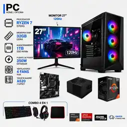 Falabella TORRE GAMER RYZEN 7 5700G - 32GB RAM - SSD 1TB M.2 - 4 FANS RGB - MONITOR 27 120Hz- COMBO GAMER oferta