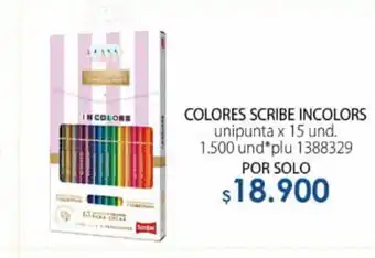 Colsubsidio Colores Scribe Incolors unipunta x 15 und oferta