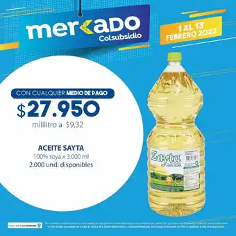 Colsubsidio Aceite Sayta oferta