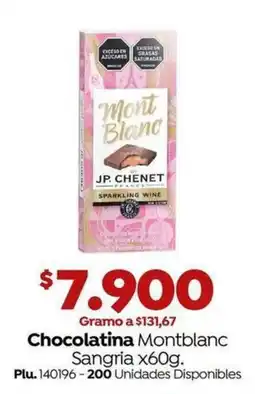 Mercaldas Chocolatina Montblanc Sangria oferta