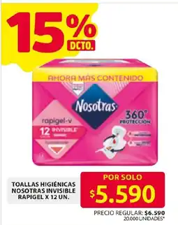 Ara Nosotras toallas higiénicas invisible rapigel oferta