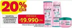 Ara Elvive - shampoo, acondicionador o tratamiento glycolic gloss oferta