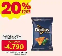 Ara Doritos - doritos jalapeño verde x 150 g oferta