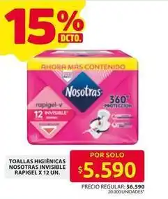 Ara Nosotras - toallas higienicas invisible rapigel oferta