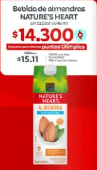 Nature's Heart bebida de almendras