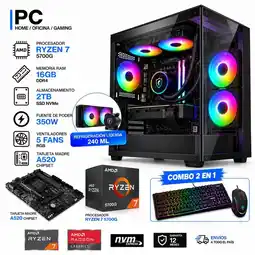 Falabella TORRE GAMER RYZEN 7 5700G - 16GB RAM - SSD 2TB M.2 - A520- REFRIGERACIÓN LIQUIDA 240 ML oferta
