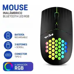 Falabella Mouse Inalambrico RGB Ligero Y Ergonomico oferta
