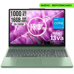 Falabella Portatil IdeaPad Slim 3 intel Core I5-13420H Ssd 1TB Ram 16GB 15.3 WUXGA Verde oferta