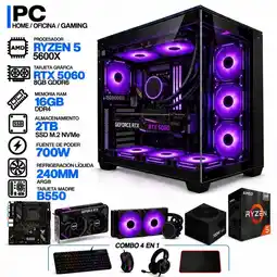 Falabella PC GAMER AMD RYZEN 5 5600X|RTX 5060 8GB|16GB RAM|SSD 2TB|LÍQUIDA 240ML| BOARD B550 WIFI | COMBO oferta