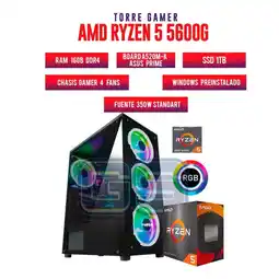 Falabella PC GAMER RYZEN 5 5600GT | SSD 1TB - RAM 16GB DDR4 3200MHZ | CHASIS 4 FANS RGB | IDEAL APRA GAMING oferta