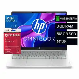 Falabella Portátil OmniBook 14-hu0050la Intel Core 5 120U 8GB RAM 512GB SSD Windows 11 Home + antivirus oferta