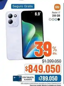 Alkosto Xiaomi - redmi 17 256 gb oferta