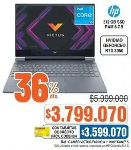 Alkosto Hp - gamer victus fa20091a oferta