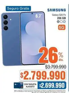 Alkosto Samsung - galaxy s25 fe oferta