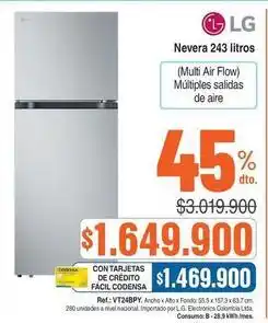 Alkosto Lg - nevera 243 litros oferta