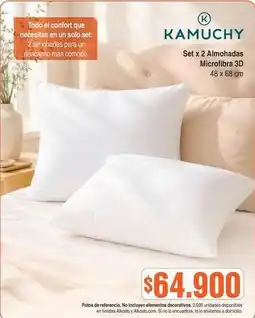 Alkosto Kamuchy - set x 2 almohadas microfibra 3d oferta