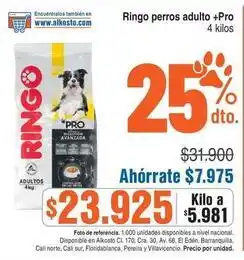 Alkosto Ringo - perros adulto +pro oferta