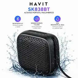 Falabella Parlante Resisten al Agua,Bluetooth TF Card, Puerto Aux 3.5M, Negro oferta