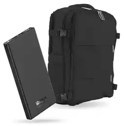 Falabella Morral De Viaje Negro Con Power Bank 10000mah Laptop oferta