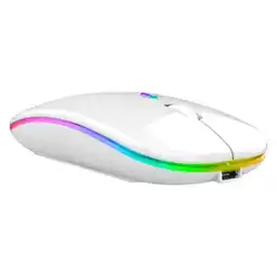 Falabella Mouse ratón recargable inalámbrico bluetooth 5.2 y 2.4 GHz Rgb Blanco oferta