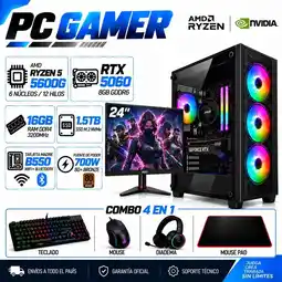 Falabella PC Gamer Ryzen 7 5700G | RTX 5060 8GB GDDR6 | 16GB RAM | 1.5TB SSD | MONITOR 24"| B550 WIFI+BLUE oferta