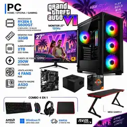 Falabella PC RYZEN 5 5600GT / RAM 32GB / 2TB SSD / MONITOR 27 / MESA GAMER Z oferta