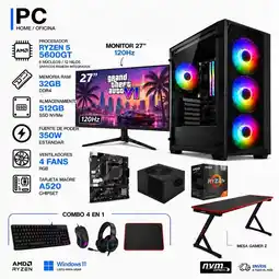 Falabella PC RYZEN 5 5600GT / RAM 32GB / 512GB SSD / MONITOR 27 / MESA GAMER Z oferta