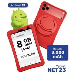 Falabella Tablet 7 Pulgadas Android 13 SIM 8GB RAM (4+4) 32GB ROJO oferta