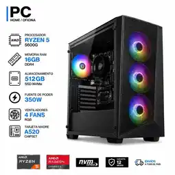 Falabella PC GAMER RYZEN 5 5600GT - RAM 16GB - SSD 512GB - BOARD A520 - FUENTE 350W oferta
