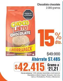 Alkosto Vitalisto choco listo chocolate oferta