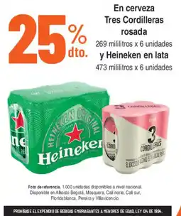 Alkosto Heineken Tres Cordilleras rosada oferta