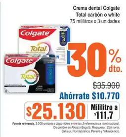 Alkosto Colgate Total carbón o white oferta