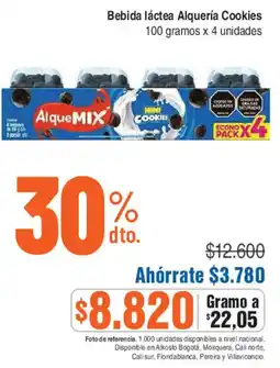 Alkosto Alquemix bebida láctea alqueria cookies oferta