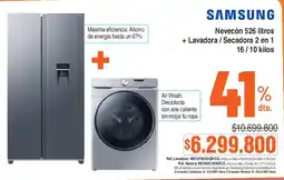 Ktronix Samsung nevecón 526 litros + lavadora / secadora 2 en 1 oferta
