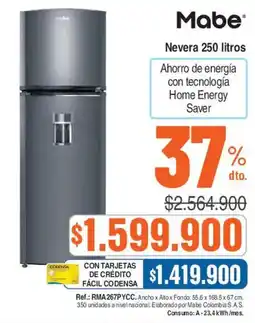 Ktronix Mabe Nevera 250 litros oferta
