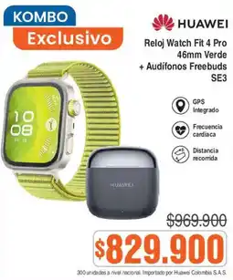 Ktronix Huawei reloj watch fit 4 pro 46mm verde + audifonos freebuds se3 oferta