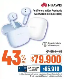 Ktronix Huawei audífonos in ear freebuds se2 cerámico oferta