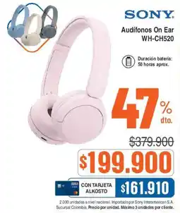 Ktronix Sony audífonos on ear wh-ch520 oferta