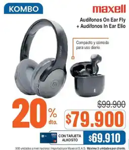 Ktronix Maxell Audífonos On Ear Fly + Audífonos In Ear Elio oferta