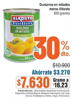 Ktronix Alkosto duraznos en mitades oferta