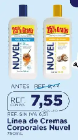 FarmaTodo Línea de cremas corporales nuvel oferta