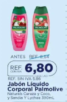 FarmaTodo Palmolive Jabón Líquido Corporal Naturals Cereza y Coco, y Sandia Y Lychee oferta