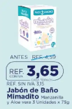 FarmaTodo Mimadito Jabón de Baño Manzanilla y Aloe vera oferta