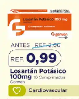FarmaTodo Genven losartán potásico 100mg oferta