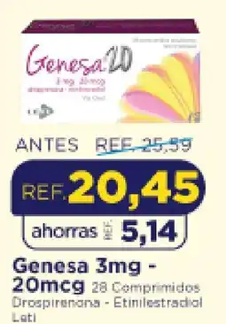 FarmaTodo Genesa 3mg - 20mcg oferta