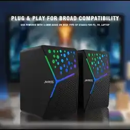 Falabella Parlante Jedel S-554 para PC. Luz RGB. Conexión USB. Negro oferta