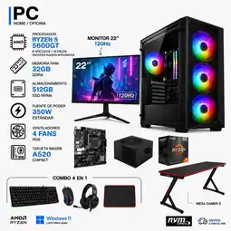 Falabella PC RYZEN 5 5600GT / RAM 32GB / 512GB SSD / MONITOR 22 / MESA GAMER Z oferta